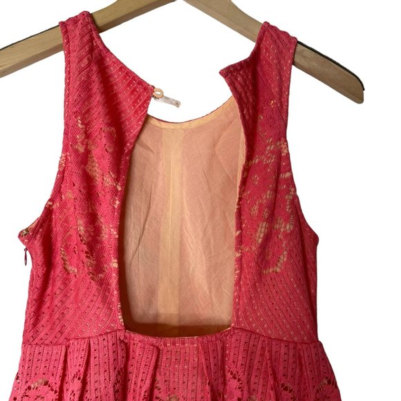 Free People|Womens|Fit & Flare Mini Dress|Size 2|Coral|Full Lace| Lined - Picture 5 of 15